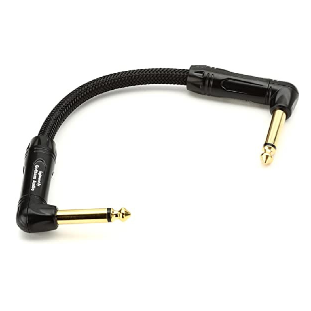 Warm Audio Prem-TS-2RT-6" Premier Gold Right Angle to Right Angle Pedalboard Patch Cable - 6-inch